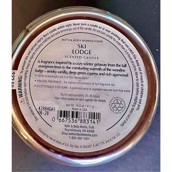 NEW! Rare! Bath & Body Works 3 Wick Candle SKI LODGE Smoky Vanilla, Cypress - Picture 9 of 11